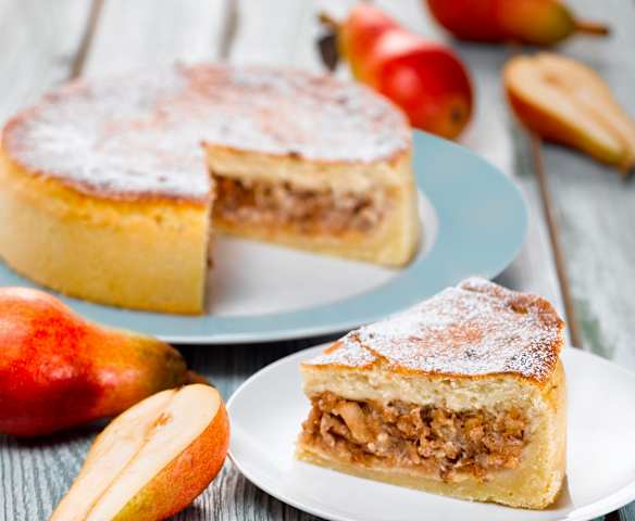 Hruškový šlehačkový koláč