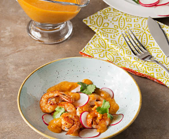 Langostinos tikka masala