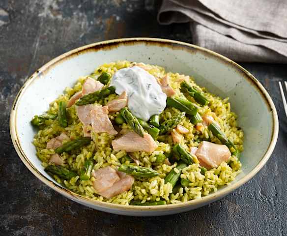 Salmon and Asparagus Rice Salad
