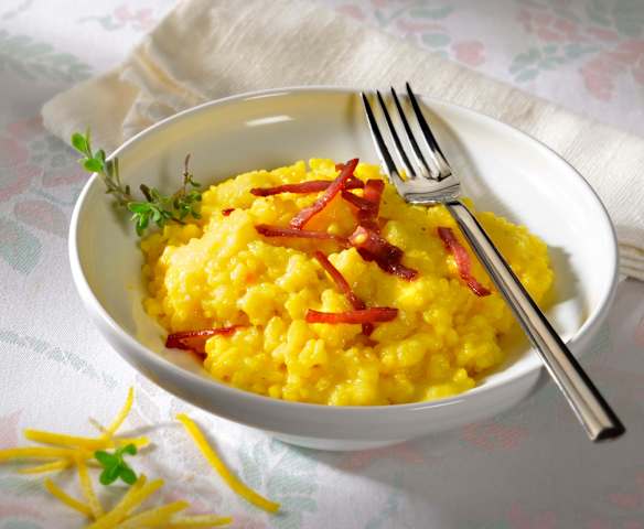 Risotto al limone e prosciutto crudo