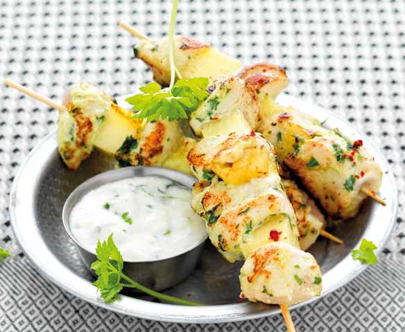 Brochettes de poulet à l'indienne