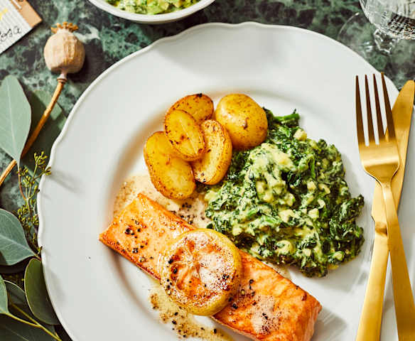 Rahmspinat mit Macadamia und Safran