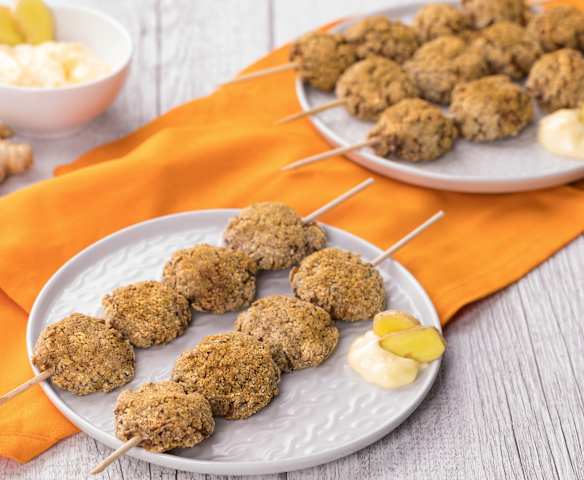 Spiedini di crocchette di fagioli