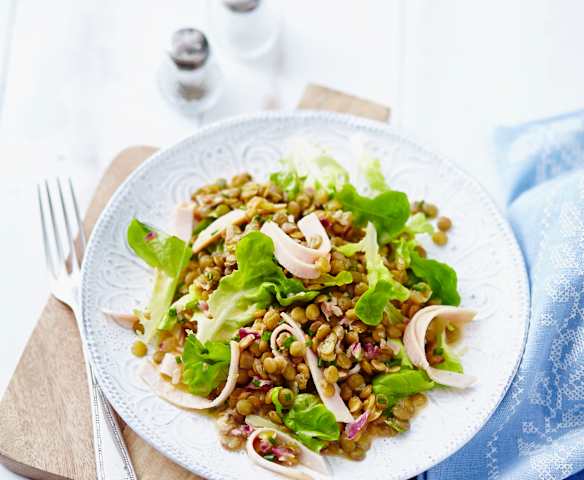 Linsensalat mit Putenbrust
