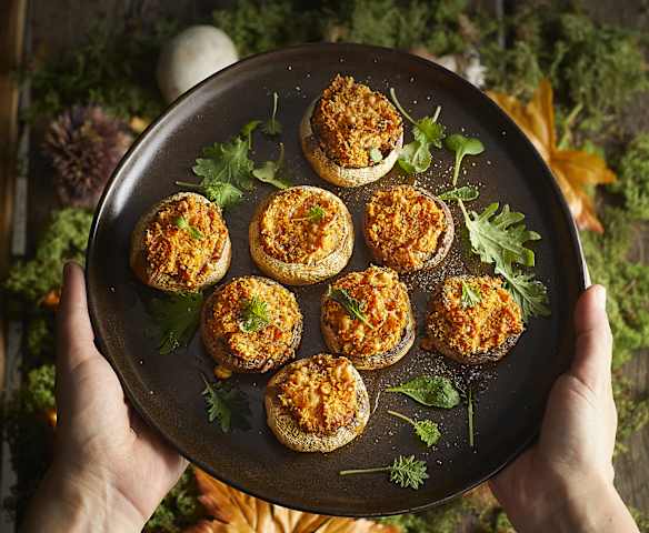 Funghi champignon ripieni di zucca