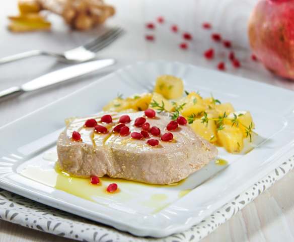 Tonno allo zenzero e melagrana