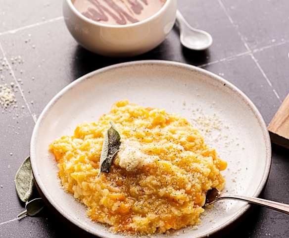Menù: Risotto alle patate dolci; budino alla cannella e salsa al cioccolato