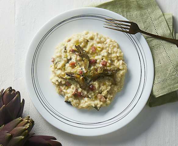 Risotto carciofi e speck Risotto carciofi e speck
