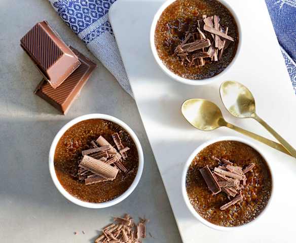 Crème brûlée de chocolate y naranja