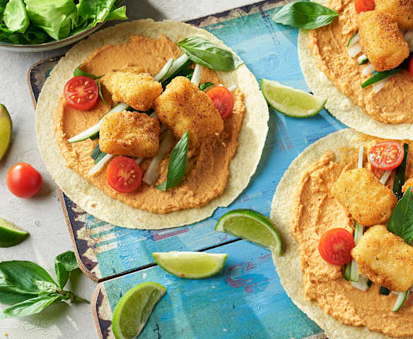 Tacos de pescado empanado Tacos de pescado empanado