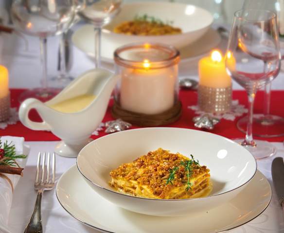 Lasagne asparagi, Culatello e salsa Mornay