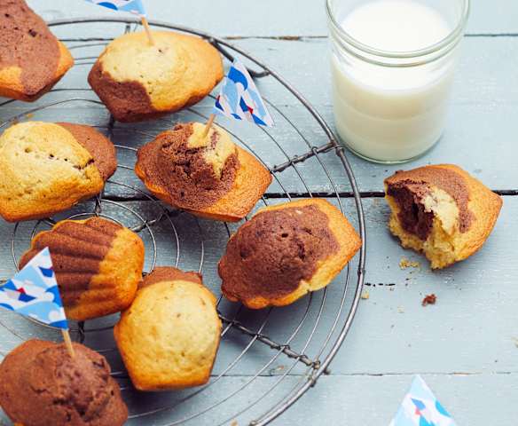 Madeleines marbrées choco-vanille