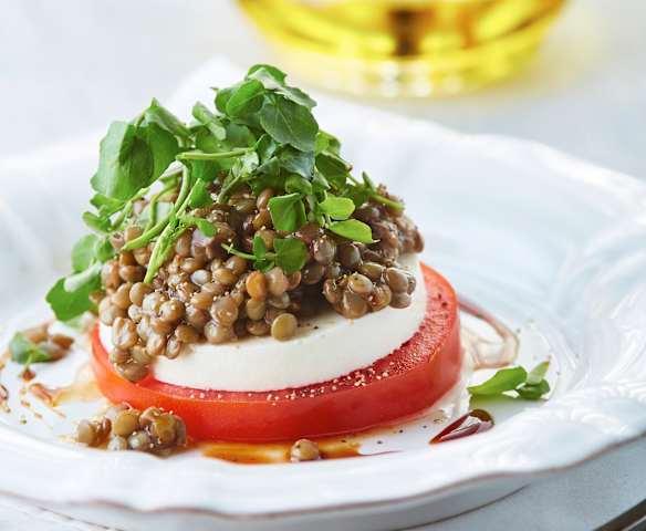 Ensalada de lentejas y berros