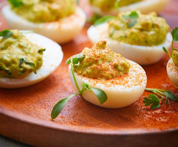 Green Chili Deviled Eggs