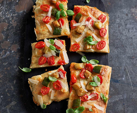 Pizza végétarienne à fermentation longue