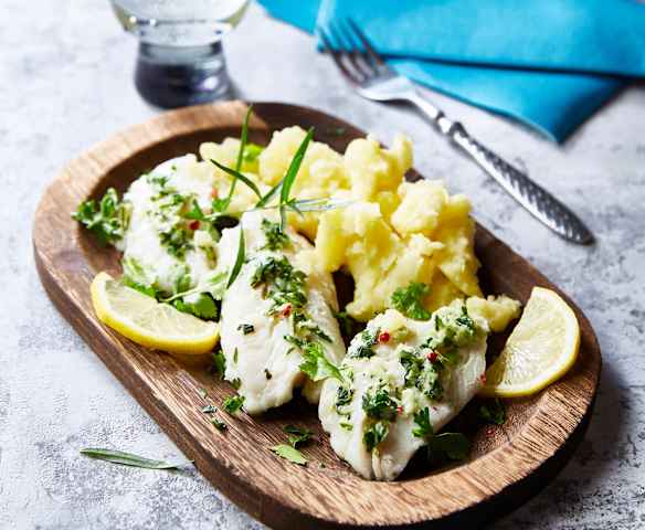 Merluzzo sottovuoto con purè di patate