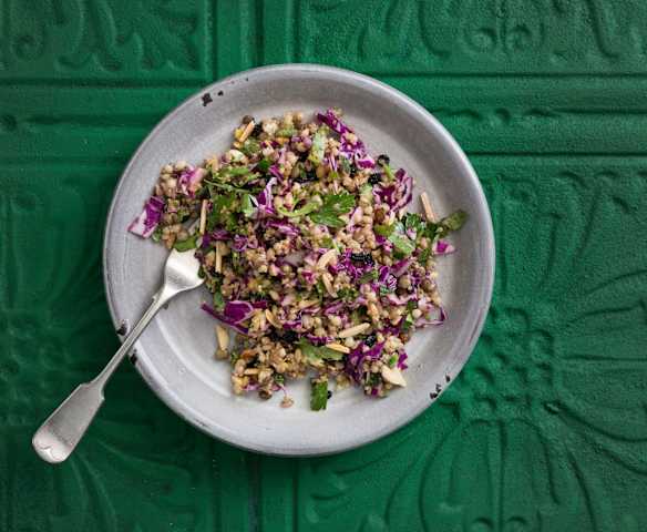 Mixed grain salad with lemon and honey dressing