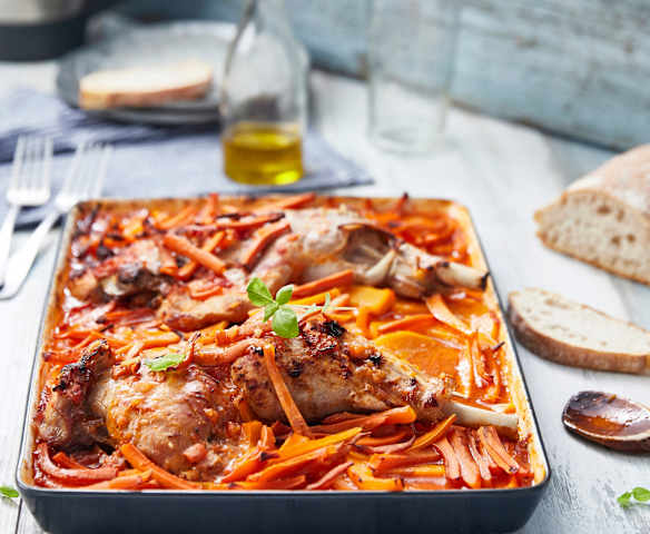 Cuisse de dinde à la tomate et aux légumes