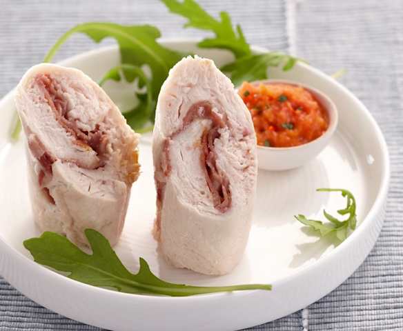 Roulés de poulet sauce tomate