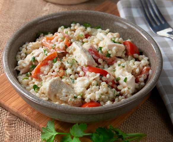 Sorgo con pollo e peperoni (senza glutine)
