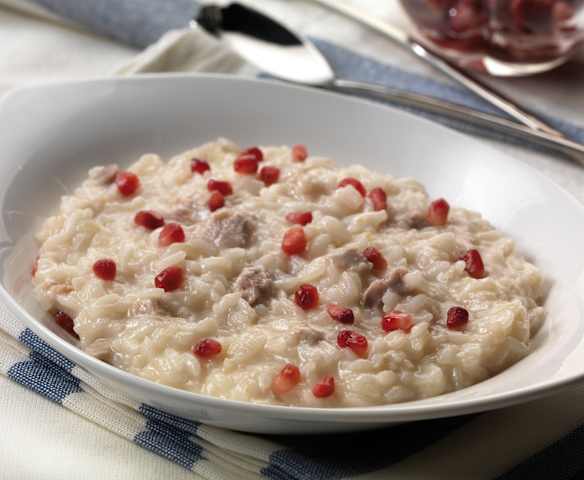 Risotto alla melagrana e coppa