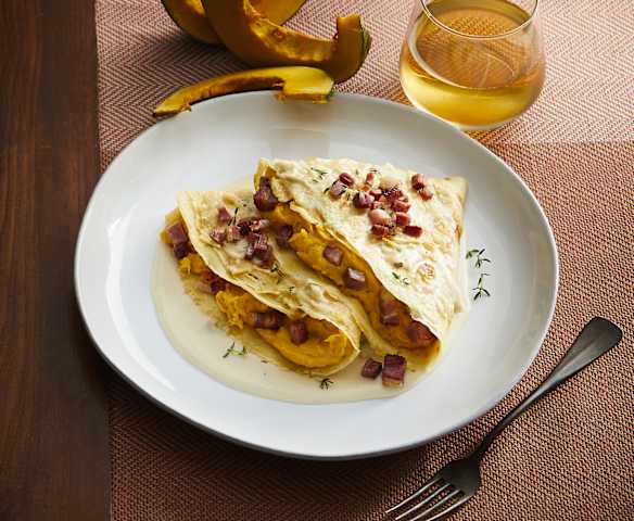 Crêpes con zucca e guanciale (TM6)