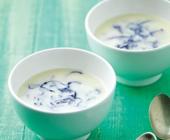 Creme de couve-flor com couve roxa