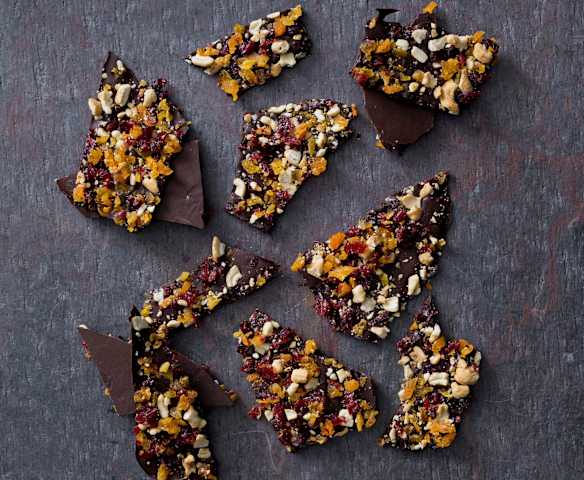 Chocolate and anise fruit bark Chocolate and anise fruit bark