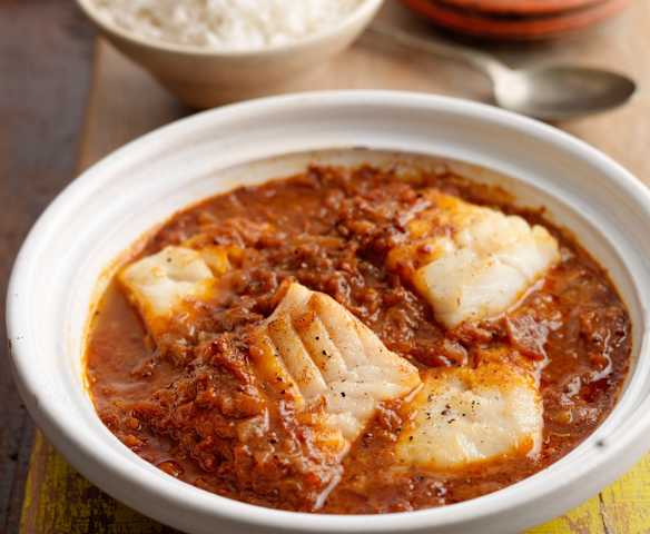 Timatar Wali Macchi (merluzzo al sugo di pomodoro)