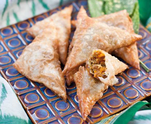 Samosas con carne e verdure