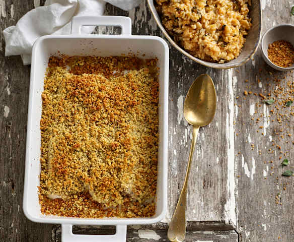 Arroz de couve-galega com filetes no forno