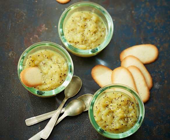 Compote de kiwis, pommes et vanille