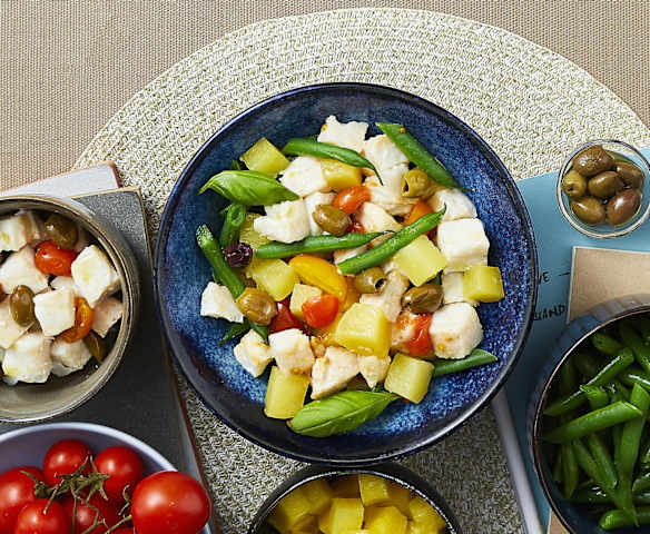 Cuori di merluzzo con patate e fagiolini