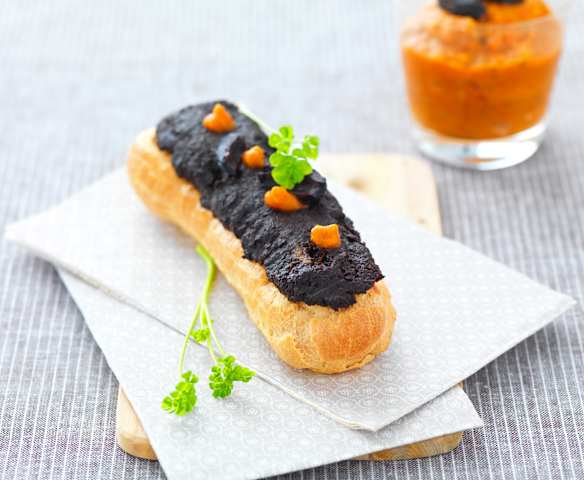 Eclairs à la tapenade et ratatouille
