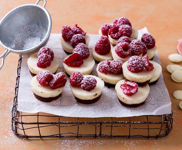 Minicheesecakes de chocolate blanco