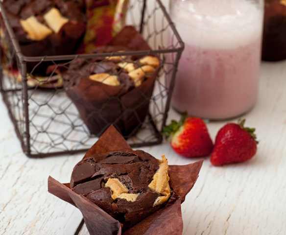 Muffins de tres chocolates