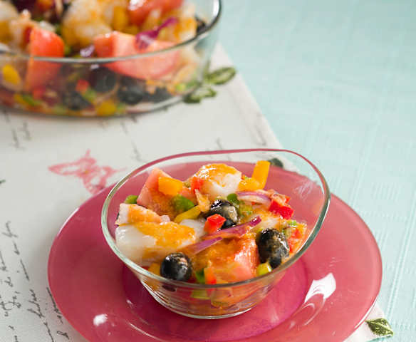 Esqueixada de bacalao