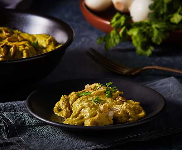 Setas con mole verde