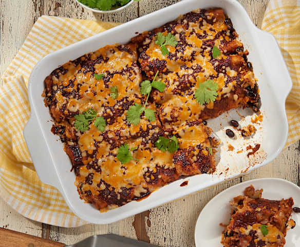 Ancho-Cranberry Turkey Enchiladas