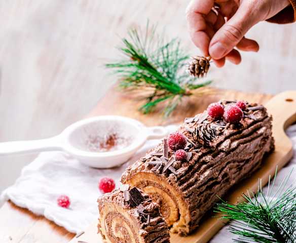 Bûche roulée, crème au beurre au chocolat