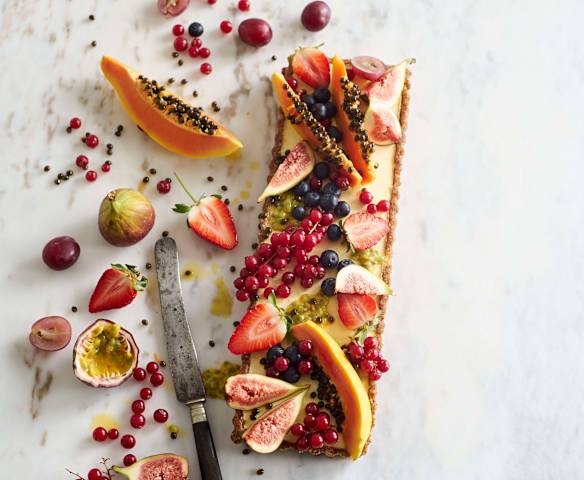Tarte de frutos de verão sem açúcar