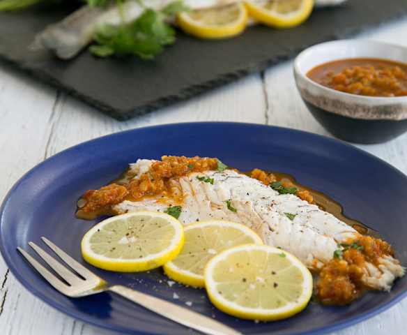 Spicy sea bass (samke harra) Spicy sea bass (samke harra)