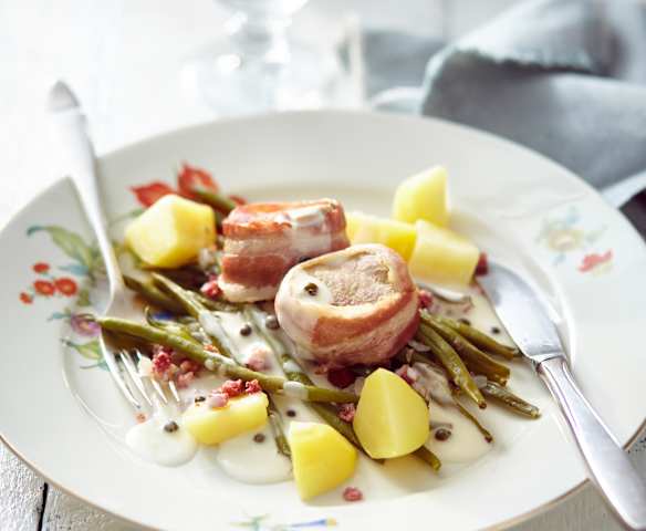 Schweinefilet mit grüner Pfeffersauce