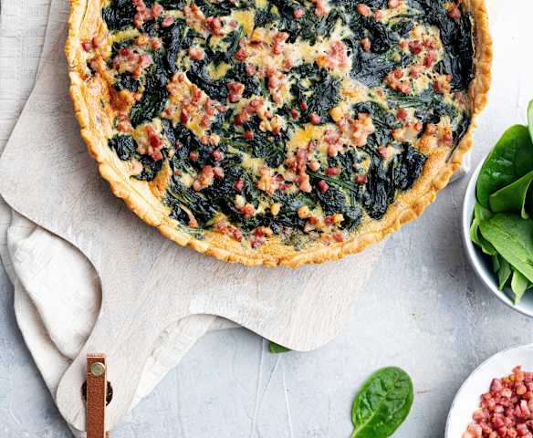 Quiche de espinafres com bacon