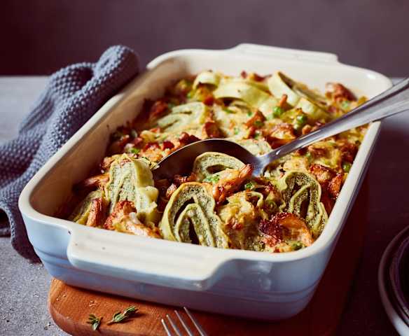 Pilz-Maultaschen-Auflauf