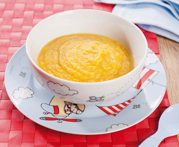 Süßkartoffeln mit Stielmus und Kalbfleisch