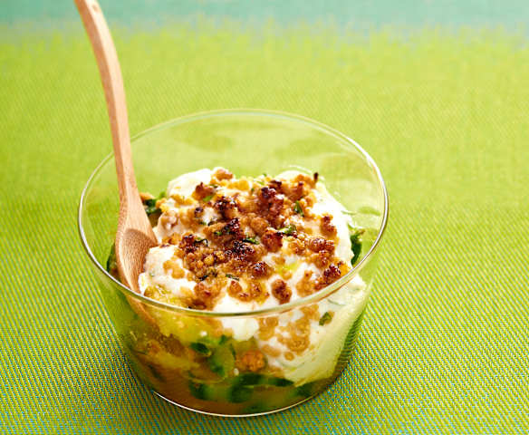 Crumble de courgette aux herbes et à la ricotta