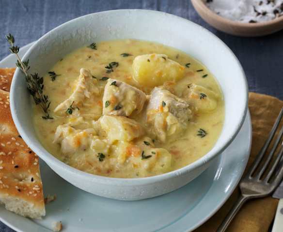 Poulet-Eintopf mit Senfsauce