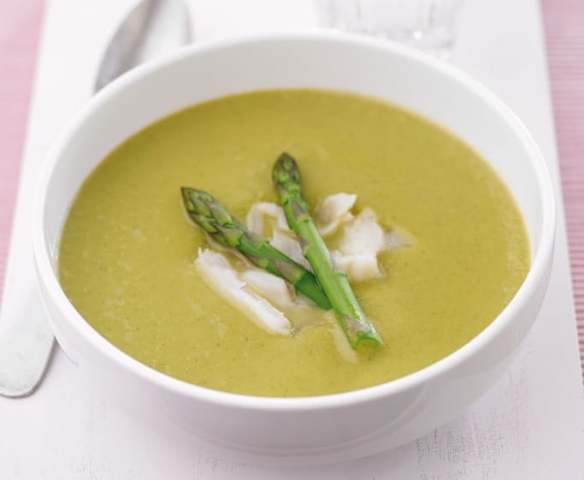 Creme de espargos com bacalhau