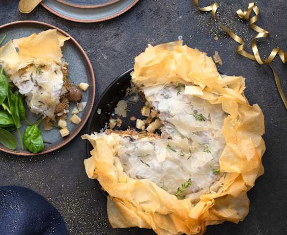 Tourte au confit de canard et aux marrons